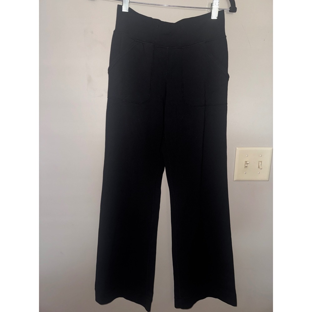 Lululemon Black High Rise Wide Leg Front Pocket Yoga Pants Size 2